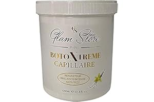 Glam Store botoxtreme masque reconstructeur capillaire - soin ultra concentré - kératine - acide hyaluronique - cheveux très abimés - 1000 mL (vanille)