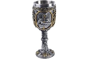 VOANZO Copa de vino medieval de caballero vikingo real, cáliz, rey gótico, vaso de metal, recipiente para beber para decoraciones de fiestas temáticas, accesorios de boda