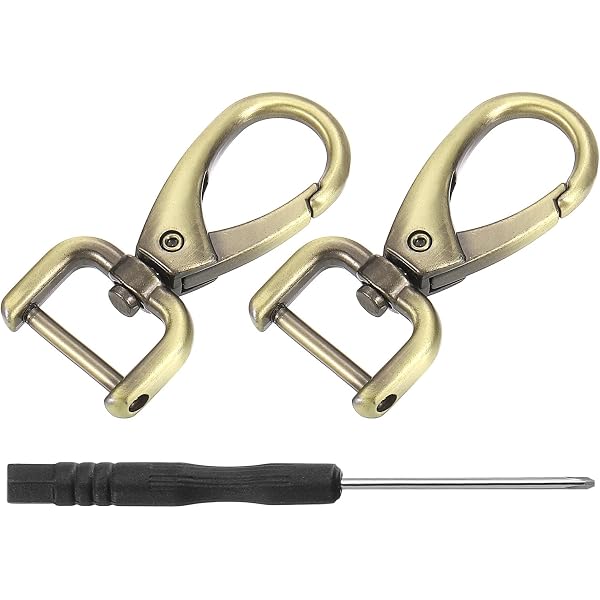 4 Moschettoni Girevoli In Bronzo Con Anello Ovale – Chiusura A Grilletto 25mm Per Borse, Guinzagli E Fai-da-te