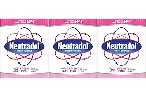 Neutradol Slow Release Gel, Air Freshener and Odour Eliminator, No Plug or Spray Needed, Fresh Pink, Multipack of 3 x 135g