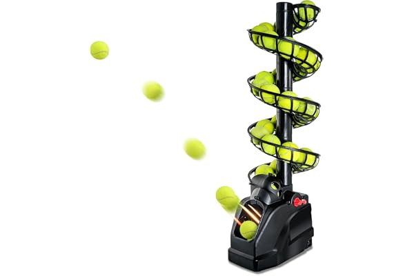 Teknigoo Lanceur De Balle Tennis (Peut contenir 30 Balls),Machine De Tennis adapté aux débutants/entraîneurs,Tous Niveaux&âges,Disponible en Court de Tennis/intérieur/Garage,AC/Batterie&Câble USB