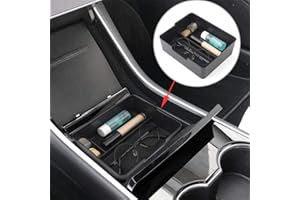 XiaoMuTongABC Car Accessories for Tesla Model 3, Center Console Organizer Insert Tray for Tesla Model 3 2017 2018 2019, Car Storage Box with Anti-Slip Mat and Coin/Sunglass Holder for Tesla Model 3