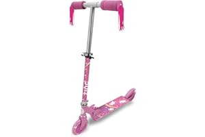 Zinc Two Wheeled Explorer Kids Scooter for Ages 3+ – Folding 2-Wheel Kick Scooter with Light Up Wheels, Lightweight, Height Adjustable, Anti-Slip Footplate, Rear Footbrake