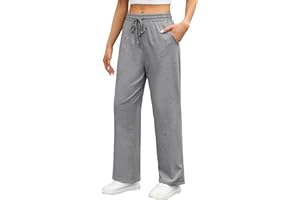 TOMEEK Spodnie damskie bawełniane spodnie dresowe damskie letnie wygodne nogawki wysoka talia elastyczne spodnie sportowe damskie na co dzień joga fitness z kieszeniami