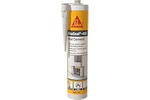 SIKA - Sellador resistente a altas temperaturas de hasta 1250°C - SikaSeal-403 Heat Cement - Negro - Para rejillas cortafuego, tubos de humos, barbacoas y ladrillos de chimenea - 300 ml