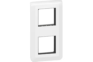 Legrand - Plaque Mosaic avec support pour 2 x 2 modules montage vertical - blanc