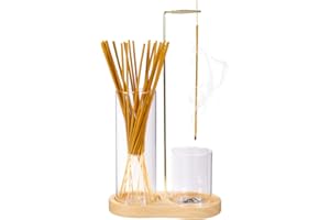 MENGEEE MengE Incense Holder For Sticks With Removable Glass Ash Catcher, Suitable For Meditation, Yoga, Spa And Zen Room Decoration And Gift-Giving (Light Wooden Colour)