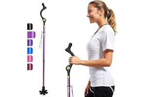 AOHHL Walking Sticks Foldable for Men & Women Seniors for Balance,Self Standing Folding Cane,Height Adjustable Anti-Slip Lightweight Alloy Walking Stick Collapsable for Travel Mobility Aid