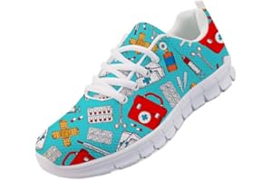 chaqlin Femmes Hommes Sneaker Lace up infirmière en Plein air Chaussures Baskets de Loisir léger Formateur Confortable Plus la Taille uk4-14…