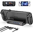 Antank 6-in-1 Steam Deck Docking Station, Dock Stand for ASUS ROG Ally with HDMI 2.0 4K@60Hz, 3 USB-A 3.0, Charging USB-C Port, Gigabit Ethernet, 100W PD Fast Charging HUB Dock for Valve Stream Deck