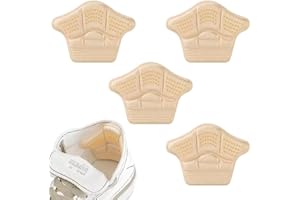 Huayuehong 2 Pair Heel Cushion Pads - Heel Grips and Shoe Inserts for Shoes Too Big - Heel Pads Perfect for Ladies Shoes - Advanced Foot Care Shoe Pads (Beige)