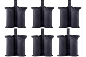 CACTIYE Gewichtssäcke für robuste und sofortige Unterstände, Pavillon, Sandsack, Zeltbeine, Gewichtssack für Pop-Up-Überdachung, gewichtete Füße, Tasche (6, schwarz)