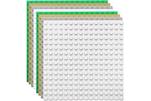Etarnfly 8 Pack Classic Base Plates, 12.8 x 12.8 cm Building Board Baseplates 100% Compatible with All Major Brands, Green/Sand/Grey/White