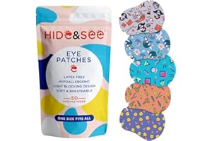 HIDE&SEE Adhesive Eye Patches for Kids Skincare (Explorer)- Baby Eye Patch for Lazy Eye Treatment - Fun, Hypoallergenic Kids Eye Patches for Amblyopia (50 Pack)