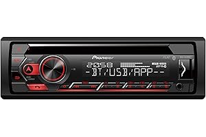 Pioneer DEH-S420BT 1-DIN CD Tuner with Bluetooth, USB, Spotify, Pioneer Smart Sync App and compatible with Apple and Android devices, black White