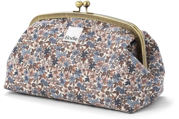 Elodie Details Trousse de Toilette Zip&Go en Toile - Forme Rigide - Change de bébé et Accessoires - Jardin Bleu