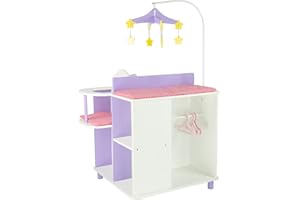 OLIVIA'S LITTLE WORLD Table à Langer Poupon poupée Little Princess Rangement Meuble Bois Jeux TD-0203A