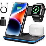 Caricatore Wireless, 3 in 1 Senza Fili Caricabatterie Compatibile con iPh.one 14/13/12/11 X/XS/XR,iWatch Ultra 2/Ultra/9/8/7/