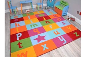 RUGS SUPERMARKET Small Large Boys Girls Kids Alphabet Childrens School Bright Floor Rugs Mats (133cm x 190cm)