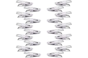 LMYZCBZL 20 mollette da bucato in acciaio inox, morsetti per asciugamani, antiruggine e antivento, per calze, vestiti e asciugamani