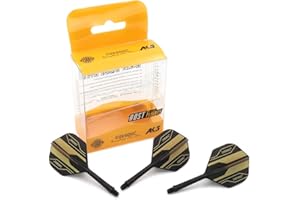 CUESOUL Rost - Albero per Freccette Integrato e Piume Standard/Goccia a Pera/Forma Sottile con Motivo Accattivante, Set di 3 Pezzi