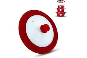 M.S.N Uniwersalna szklana pokrywka, garnki i patelnie 28/30/32 cm, z zaworem wylotowym i silikonową krawędzią.