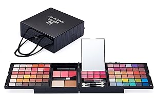 Holzsammlung 85 Couleurs Palette de Maquillage Kit, Palette de Imperméable Longue Durée, avec Ombre à Paupières, Rouge Lèvres, Fard à Joues, Poudre Réparatrice, Brosse Cosmétique#b03