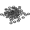 sourcing map M3 Washer 2.5mm I.D. 9mm O.D. Internal Tooth Lock Washers Push-On Locking Speed Clip 65Mn Black Oxide Finish 100pcs