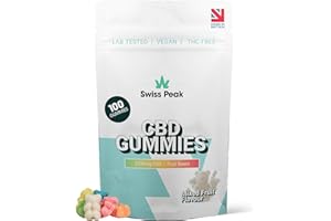 Swiss Peak CBD Gummy Bears (100 Gummies). 3200mg Total – High Strength CBD Edibles. Vegan, THC-Free, Great Taste. Best Value