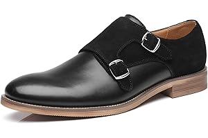 La Milano Patina Collection Leather and Suede Double Monk Strap Dress