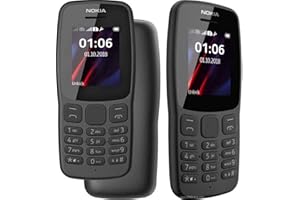 ‎NOKIA Nokia 106 All Carrier 4 GB Dual SIM 2018, ciemnoszary, z latarką LED, radio FM, telefon z dużymi przyciskami