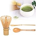 Amyli 3 Pcs Matcha Whisk Set, Include Matcha Whisk, Traditional Scoop, Tea Spoon, Handmade from Natural Bamboo, The Perfect Set to Prepare a Traditional Cup of Japanese Matcha Tea