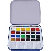 Daler Rowney Aquafine Suluboya Seyahat Seti 24 Yarım Boy, Metal Kutu
