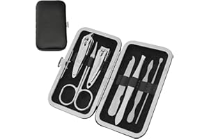 RTINLE Kit Manucre Pedicure - Coupe Ongle Professionnel Coupe Cuticule Acier Inoxydable - Trousse Manucure Pedicure Set de 7 Pièces avec Exquis La Boîte