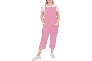 Love My Fashions® Dungarees For Women UK Loose Casual Sleeveless Overall Long Romper Bib and Brace Women's Jumpsuits & Playsuits Holiday Denim Dresses for Ladies With Pockets