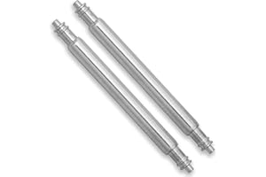 BUCKLE & STITCH 2.0mm Thick Watch Spring Bars | Sold as Pair | 18mm 20mm 22mm 24mm | Waterproof Anti-Rust Stainless Steel | Standard 0.8mm End Pip | Replacement Strap Pins Ideal for Silicone & Rubber Dive Watch Bands