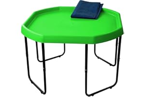 SIMPAHOME Children's Large Plastic Sand & Water Mixing Play Tray - LIME GREEN - 100cm x 100cm with 3 Tier Height Adjustable Stand and Protective Cover Sheet.