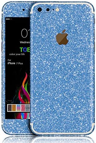 iPhone 7 Plus Sticker, Toeoe Bling Crystal Diamond Decal Skin with a Clear Case for iPhone 7 Plus Blue