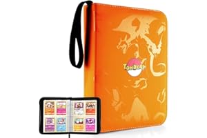 JoyHood Álbum de Cartas Coleccionables para Carte TCG, Álbum Titular de Tarjetas, Se Adapta a hasta 400 Tarjetas (Naranja Charizard)