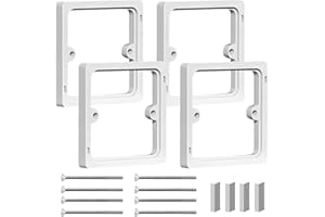 GLOWGARE 4-Pack Single Socket Spacer Rings, Heat Resistant Light Switch Spacer Heightening Rings, Plug Switch Spacer for Flush Wall Installation, White(86x86x10mm)