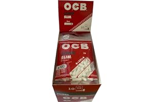 10 x OCB Lång SLIM Cigarettfilter TIPS x 100 filter = 1 låda