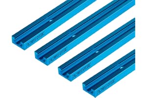 POWERTEC 71371 24 tums dubbelskuren profil universal T-spår med förborrade monteringshål, T-spår för träbearbetningsjiggar oc