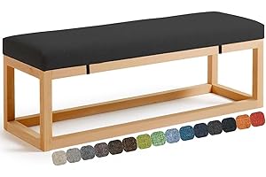 UWOBTN Cojín para Banco Zapatero, Cojines para Banco Interior Exterior Jardín,Cojín para Asiento de Columpio, Lavable, Antideslizante, para Patio, Cocina, Comedor, Terrazas(B,80x40x3cm)