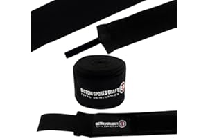 CUSTOM SPORTS CRAFT Boxing Wraps Premium Hand Wraps Boxing Wrist Protection MMA Gloves Training with Hand Wraps Inner Gloves Airy Boxing Gloves Men, Boxing Gloves Elasticated Thumb Loop Martial Arts Bandages 4.5m