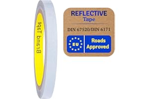 SOLNIT Reflektorband Reflektorfolie reflektierendes Klebeband Sicherheitswarnband Wasserdicht Reflexfolie hergestellt mit 3 M 610C (Silver, 5 mm x 10 meter)