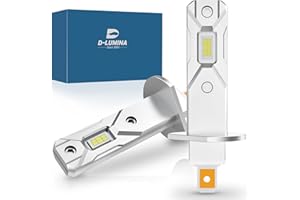 D-Lumina Lampadina H1 LED Canbus, 100W 16000LM 6500K 400% Mini Abbaglianti e Anabbaglianti Super Luminosi,1:1 Design di Ricambio Lampada Alogena,Non Polarità,Plug and Play,2 pezzi