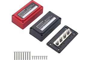 T Tocas Bus Bar Scatola della barra degli autobus 300A 12V - 48V CC Heavy Duty 4X M8 Studs Terminali Blocco di distribuzione dell'alimentazione Batteria Busbar 12 Volt 24V, confezione da 2