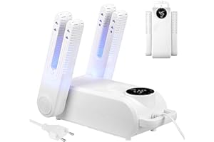 XstarG Secador de Zapatos Eléctrico, Secador y Refrescador de Zapatos, Secador de Botas de Esquí con 5 Temporizador, 180° Ajustable Tendederos, Shoe Dryer para Zapatos, Calcetines, Guantes