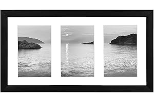 Americanflat Collage de Marco de Fotos 20x41 cm - Muestra 3 Fotos en Pared 10x15 cm, para Fotos Familiares, Regalos Madres, Abuelas, Comunión - Color Negro