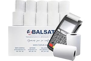 B BALSAT BALSAT 100 Rollos de PAPEL TÉRMICO 57 x 40 mm | CAJA REGISTRADORA | ROLLO DATÁFONO | Papel TPV | Rollo termico | ROLLO DE TICKET 57x40 | PAPEL CAJA REGISTRADORA | LIBRE DE BPA | TICKETS (100)